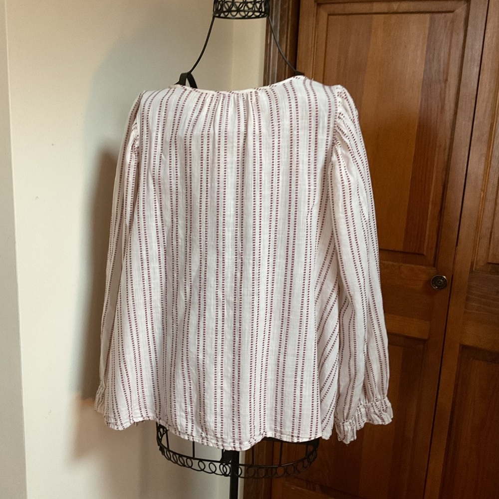 Elizabeth and James Cream Tunic with Burgundy Stripe Detail - Picture 5 of 5